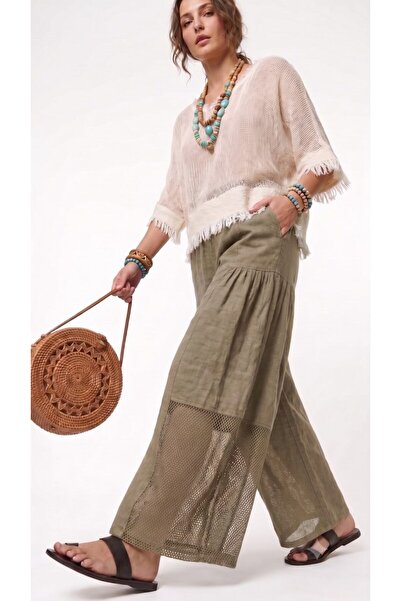 shE tekstil Wide-Leg Mesh Pants