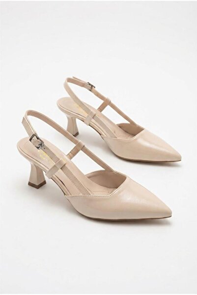 fort 62034 Yanki Soft Comfortable Open Back 6 cm Heel Height Pointed Toe Wome...