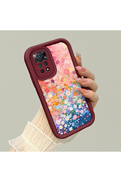 SLIMFELT Redmi Note 11 Pro 4G/5G Uyumlu Yüksek Kaliteli Çiçek Desenli, Düşmey...