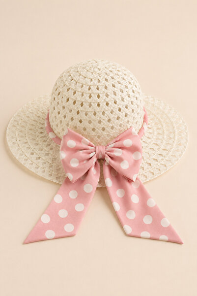 ESİLA KİDS Girls' Hat Summer Straw Beach and Daily Use Sun Hat 3-8 Years Old