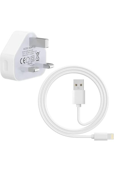 PWR phone charger adapter, USB Charger with 3ft cable for iPhone SE 2020/12 P...