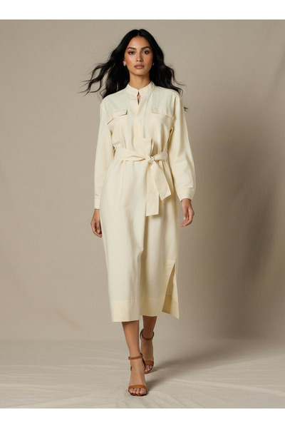 FAV TIE BELTED CORD DRESS