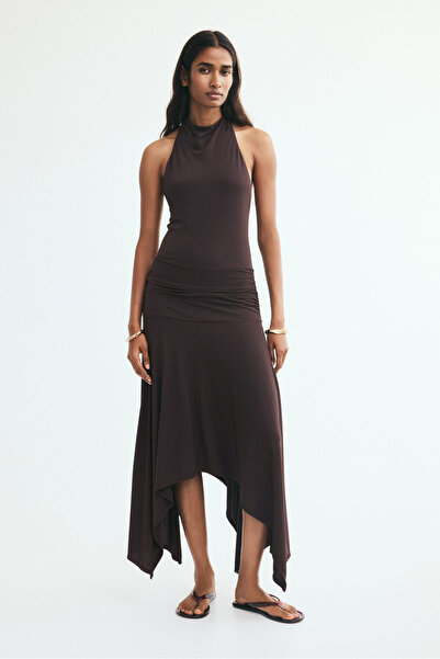 H&M Drapeli Halter Yaka Elbise