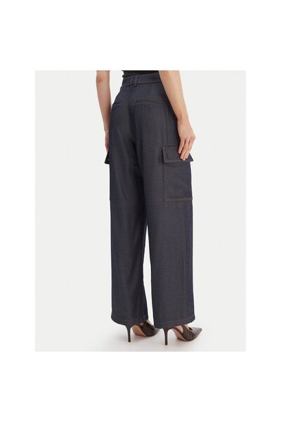Guess Pantaloni de damă din material textil W6RB65WL842 Bleumarin