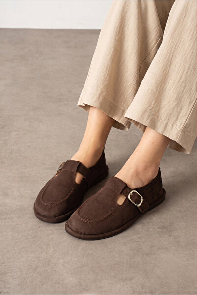 Yula Fashion Shoes Balerini Narlis pentru femei, din piele intoarsa, cu catar...