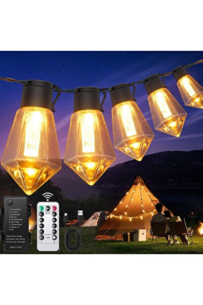 OEM Φωτοσειρά LED εξωτερικού χώρου με μπαταρία 9 μ. 12x64 λαμπάκια Επαναφορτι...
