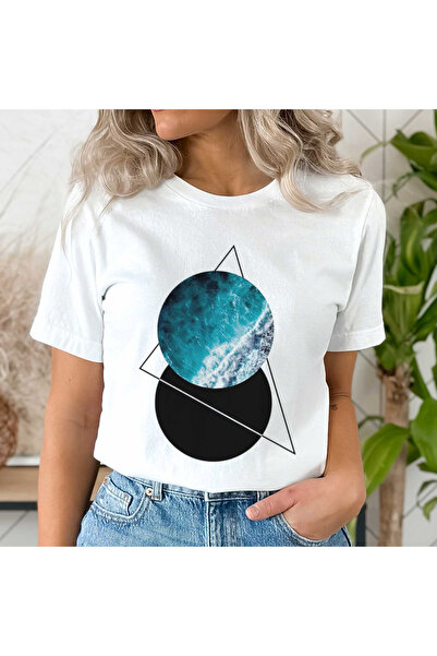 Orielle Tricou Geometrie Oceanică