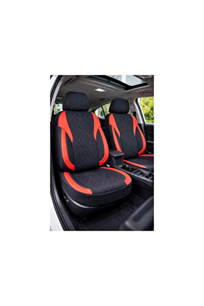 OEM Huse scaune auto universale, fractionate, Textil, Negru cu Rosu