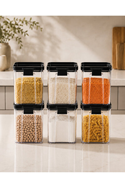 Limeks Home 6 Pieces 0.7 L Transparent Airtight Food Storage Container Set Le...