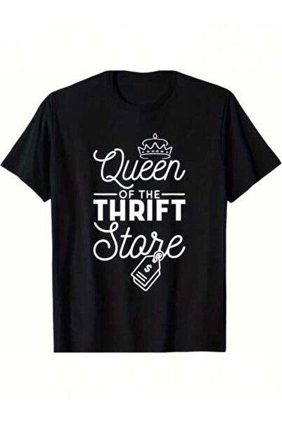 9TAY 1pc Queen Of The Thrift Store T-Shirt - Crew Neck Short Sleeve Tee, All-...