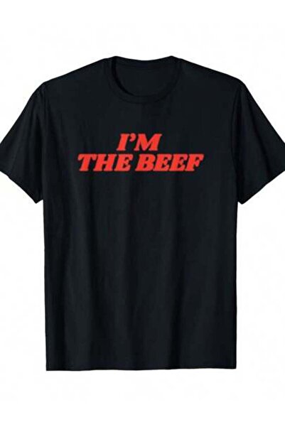 23ERVA تي شيرت بتصميم 'I Am Beef' كلاسيكي - قميص كاجوال بأكمام قصيرة وياقة مس...