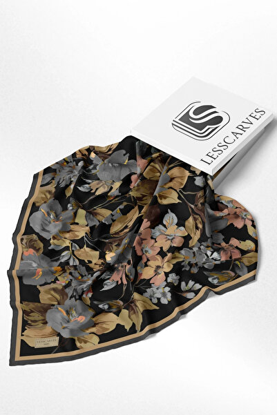 Lesscarves Cotton Silk Scarf with Floral Pattern Ls2206