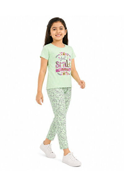 MADE Girls' Set 2 Pieces T-Shirt and Long Pants Casual Wear