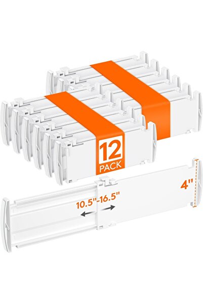 Lifewit Drawer Dividers, Simple Design, White, Made of ABS Plastic and Silico...