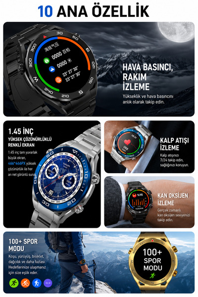 KALOBEE Watch Sk4 Kordon Hediyeli 49mm Akıllı Saat Iphone Ve Android Tüm Telefonlara Uyumlu