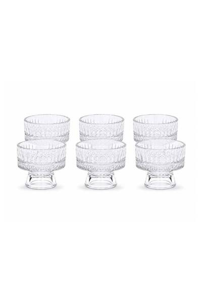 Ginza Glass serving cups set with base - 6 pieces