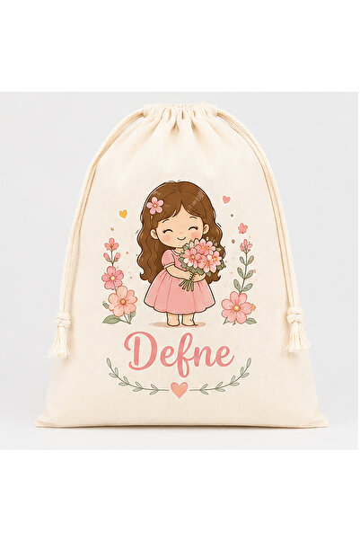KİŞİYE ÖZEL İSİM YAZILI OKUL KREŞ BEBEK KIYAFET KESESİ DÜZENLEYİCİ 25X35 CM