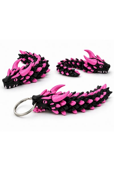 Generic Brand Movable Dragon Keychain – 3D Printed Flexi Dragon Figure