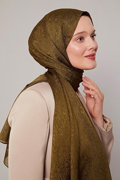 Levidor Khaki Glitter Diamond Shawl