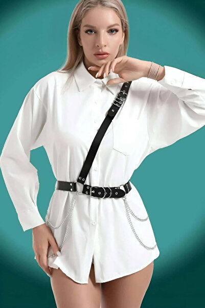 Angels Passion Dress - Stylish Leather Belt on Shirt