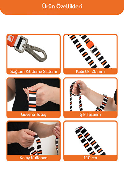 GOBYPET Köpekler İçin Dayanıklı Ve Güvenli, Desenli Gezdirme Tasması ( 25mm )