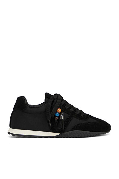 Tergan Siyah Deri-Tekstil Kadın Sneaker - K26I1AY68649-V1X