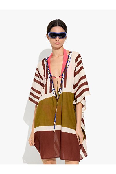 PARFOIS Kadın %100 Pamuk Desenli Kaftan