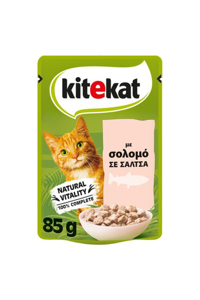 Kitekat ΓΑΤΟΤΡΟΦΗ 85gr. - (ΣΟΛΟΜΟ ΜΕ ΣΑΛΤΣΑ)