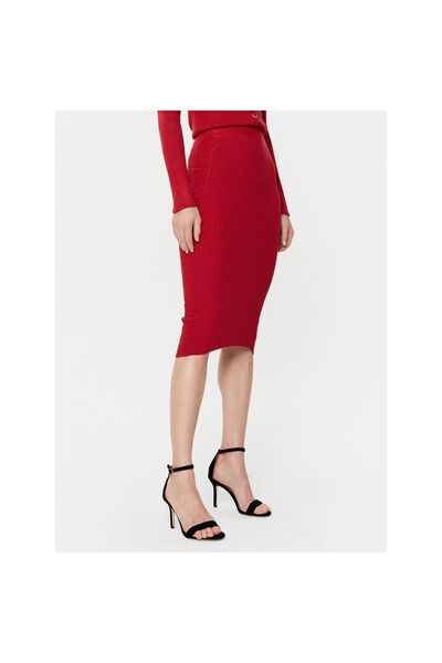 Guess Fustă midi de damă W5RD15Z2V62 Roșu