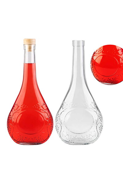 LimArt Set 10 Sticle decorativa din sticla transparenta, 500 ml, model cu rel...