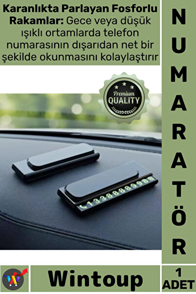 Wintoup #Numaratör Şık Lüks Park Telefon Numarası Fosforlu Torpido Üstü Kayar...