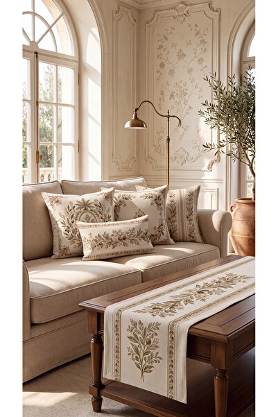MUN HOME Toscana Olive Branch Floral Pattern Mediterranean Style Italian Styl...
