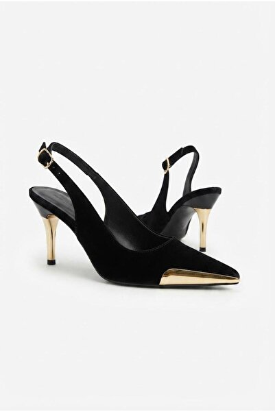 fort 35281 Satin Buckle Detailed 7 cm Heel Height Women's Shoes
