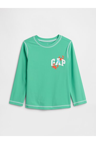 GAP Erkek Bebek Açık Yeşil Americana Grafik Baskılı Rash Guard Mayo