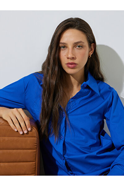 Styli Blue Solid Long Sleeve Casual Shirt