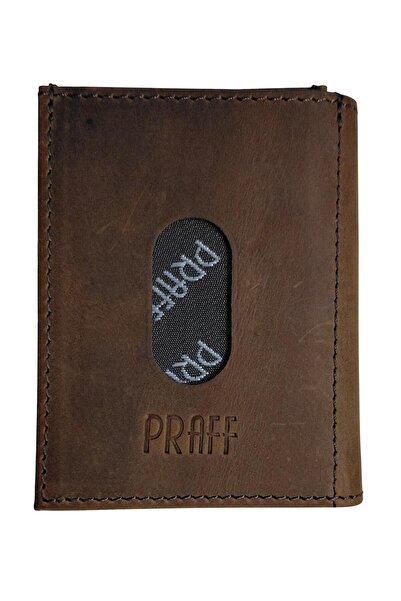 Praff Prf-200728 Men's Genuine Leather Snap Fastener Small Wallet
