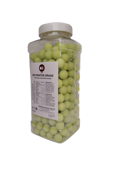 Pakmaya Perle de zahăr decorative verzi sclipitoare 750g