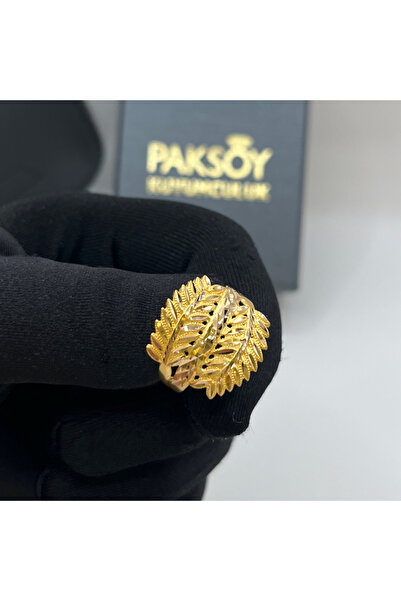 paksoy kuyumculuk Başak Yaprak Kalemli Ajurlu Altın Yüzük 22 Ayar 4.91 Gram K...