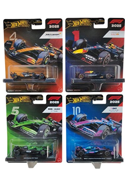 HOT WHEELS Formula 1 2025 Koleksiyonu – 4’lü Die-Cast Model Araç Seti (1:64 Ö...
