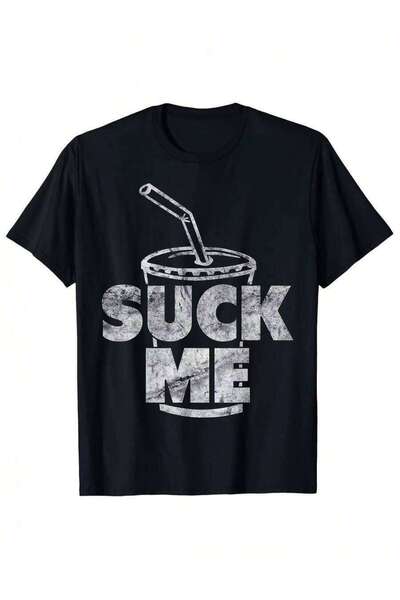45 BPM قميص رجالي بطباعة "Suck Me" مضحك للبالغين، 180 جرام، للجنسين، الأكثر م...