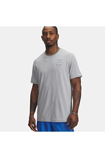 Under Armour تي شيرت رجالي منسوج باللون الرمادي من Rival