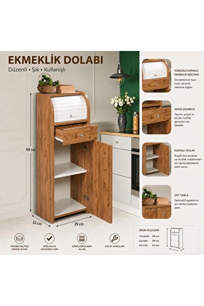 my design eviniz için en özel tasarımlar Atlantik Çam Ekmeklik dolabı