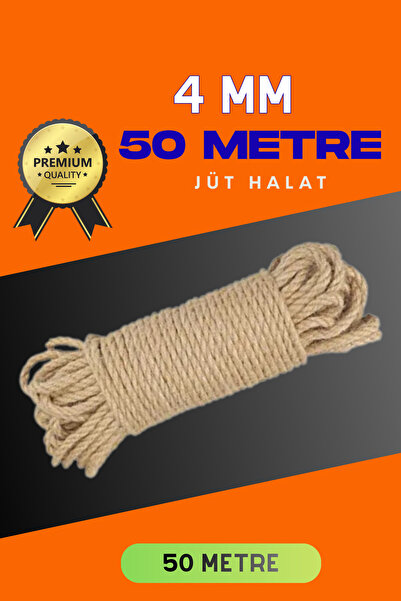 Skygo 4 MM 50 Metre Jüt Halat Dekoratif Hasır İp Urgan Süs