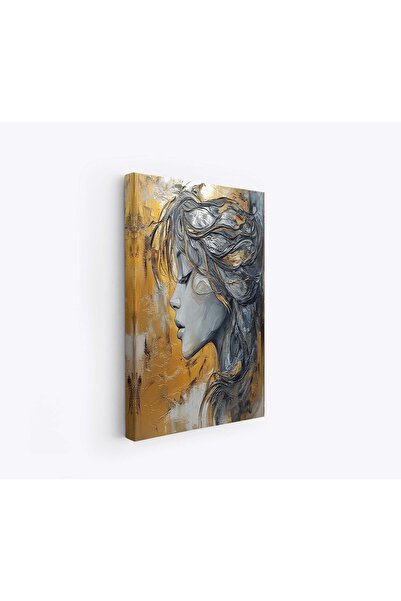 OEM Tablou decorativ pe pânză 50x70 cm, pânză/lemn, auriu/gri