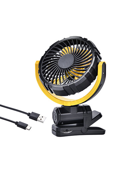 Choice1 Black Yellow Hipacool Car Cooling Clamp Fan 2000mAh USB Rechargeable ...