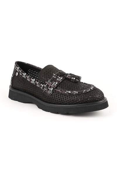 Mammamia Women's Gray Genuine Leather Comfort Sneaker Thick Sole Casual Shoes