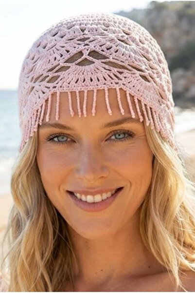 Uniquetrenders Women's Tasseled Knitted Bandana Beanie Mesh Textured Bohemian...