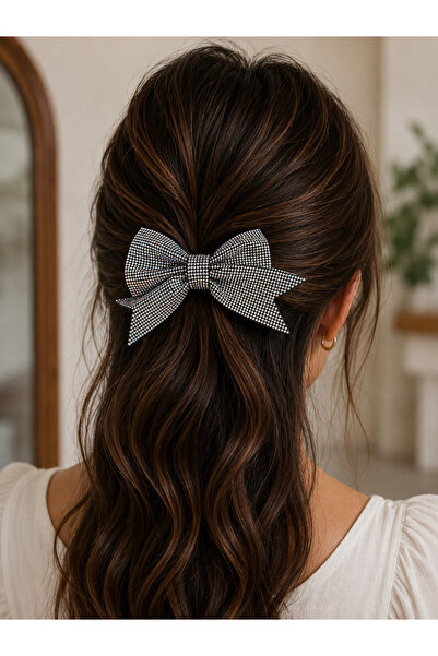 Bymiel Girl's Glittery Big Bow Automatic Hair Clip