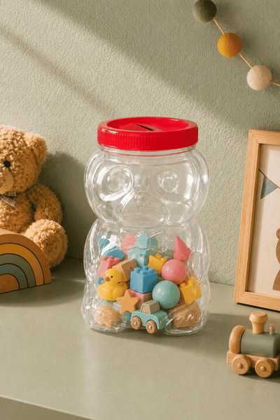 Sarkap Home Kırmızı Kapaklı Ayıcıklı Pet Kutu