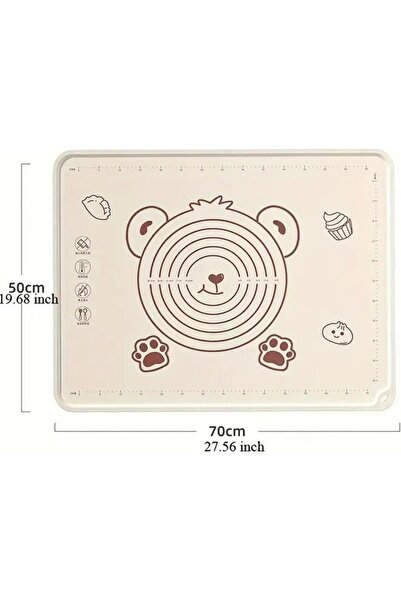 Enfa Professional Cream Color Silicone Dough Rolling Mat 50X70 cm